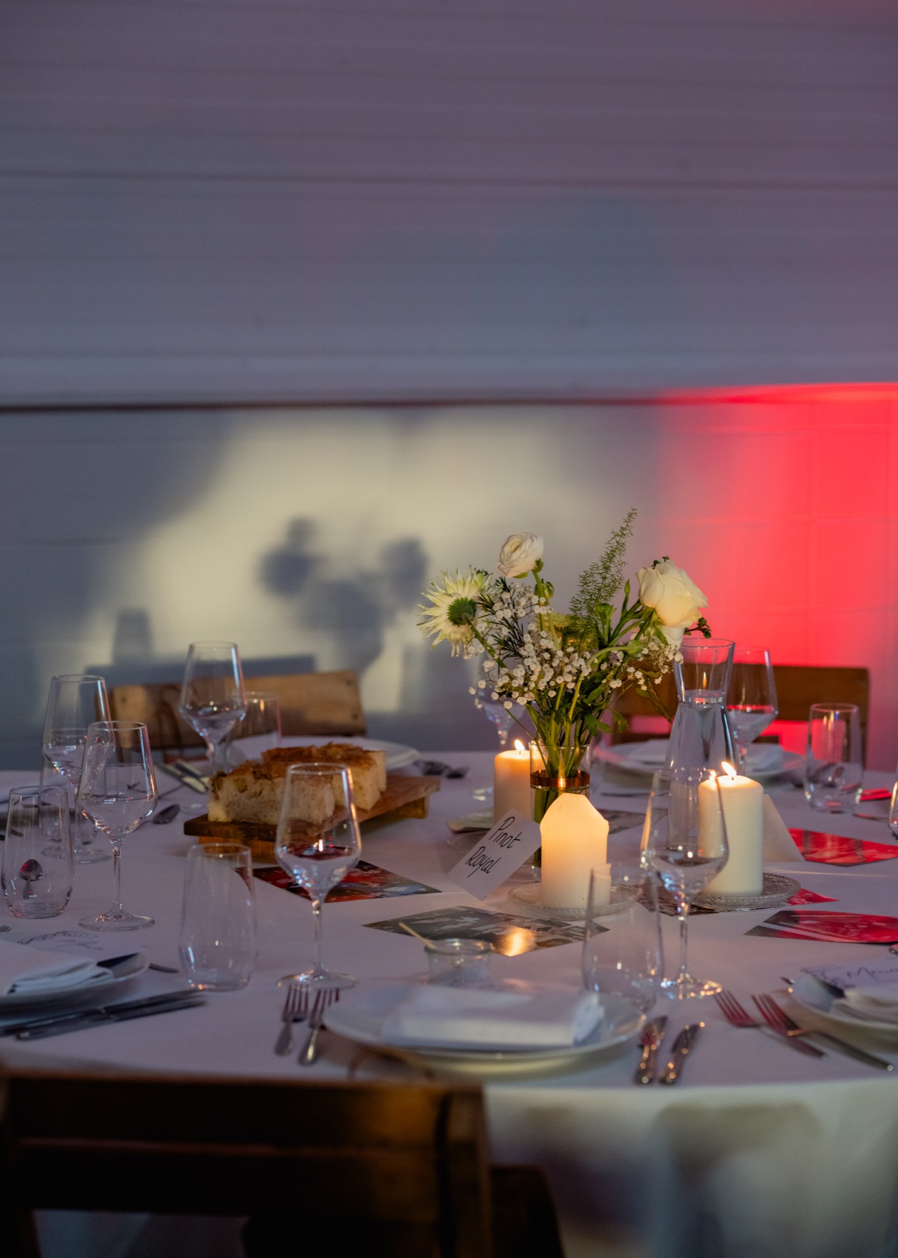 Candlelit table at the Studio3000 anniversary
